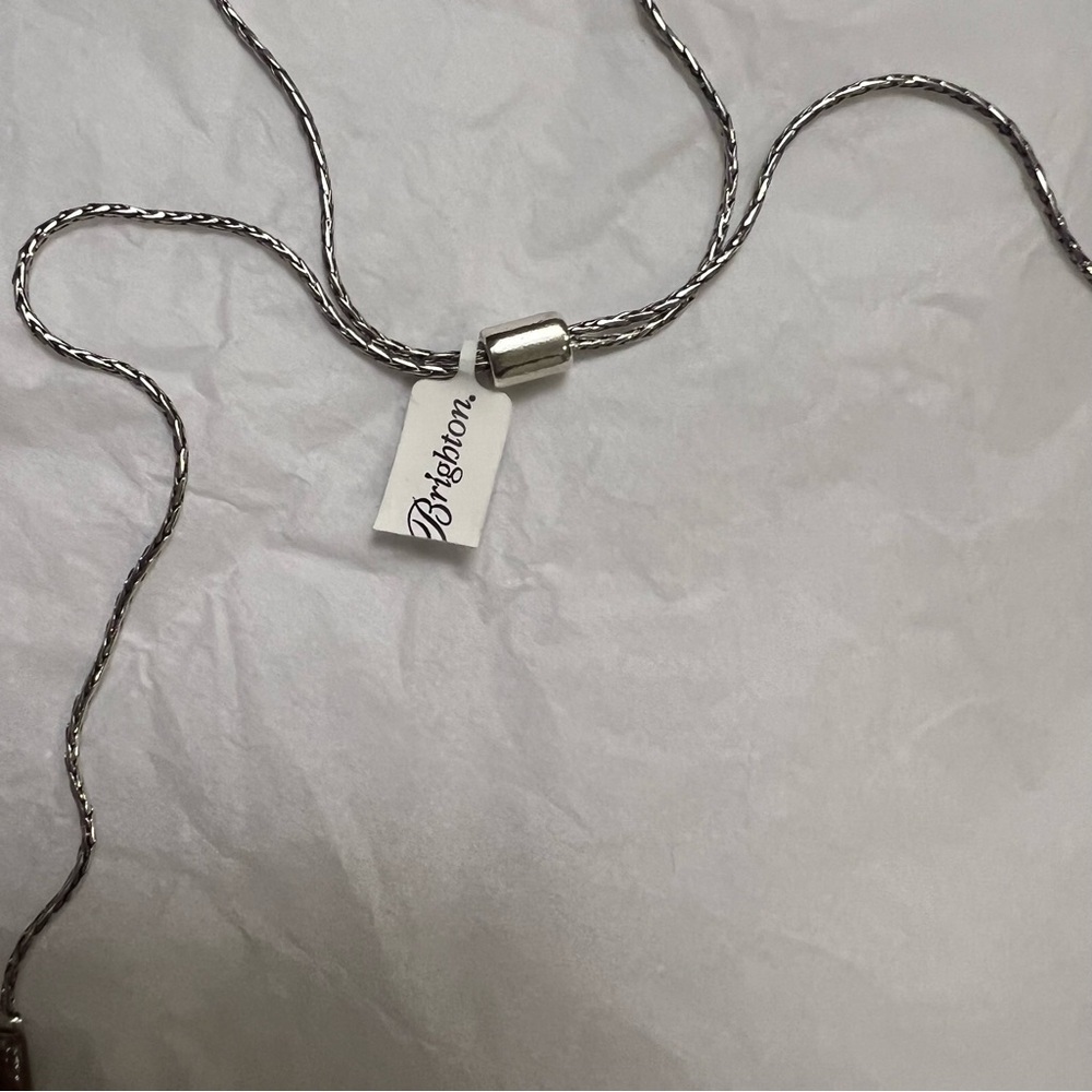 Brighton SOL Blue Orange and Brown Beaded Silverplated Adjustable Necklace New - Picture 4 of 8